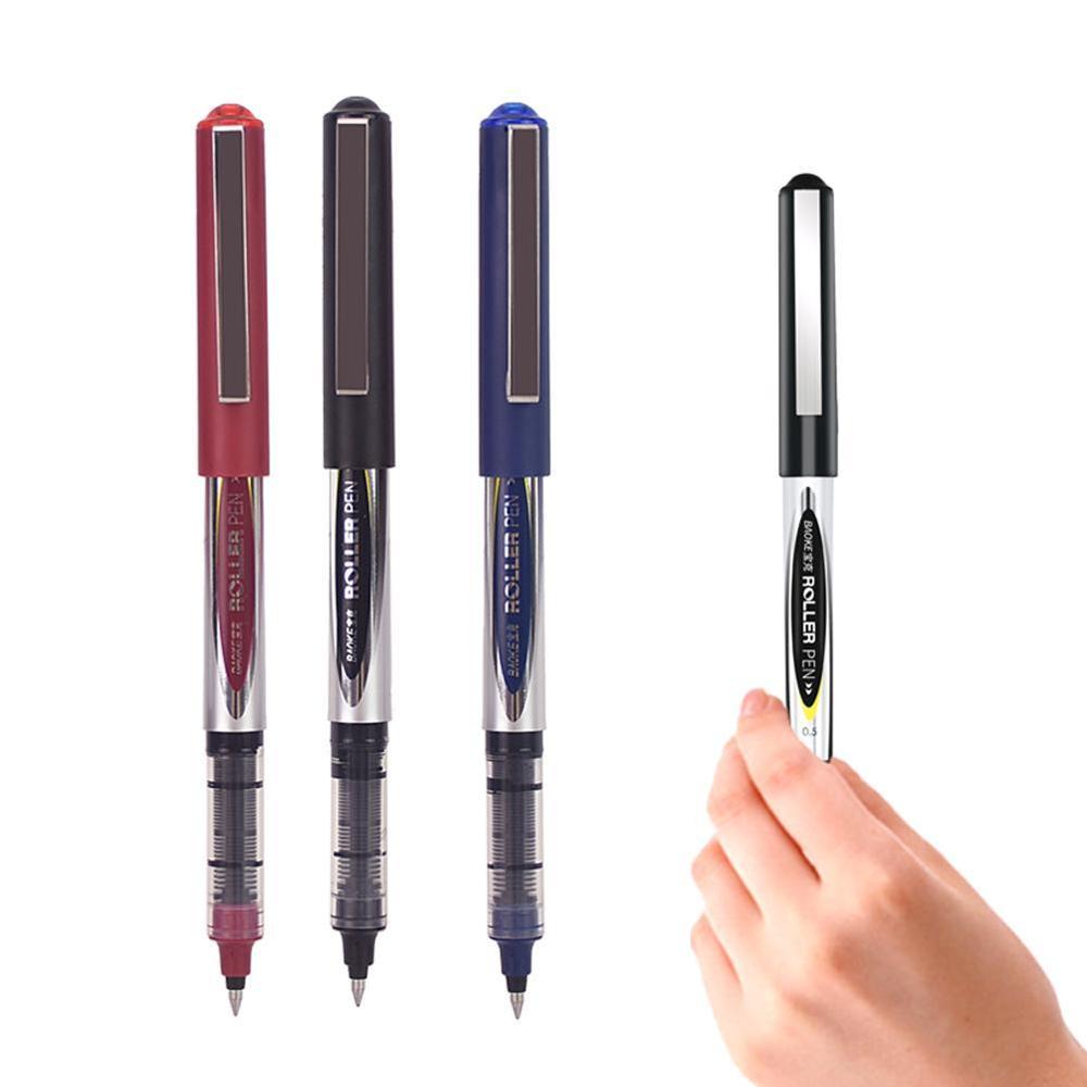 1PC Direct-fluid-roller Pen 0.5mm Black Quick-drying Gel Pen For student Cute Stationary Signing Pen School Supplies