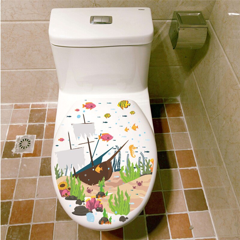 Undervands havfisk boble vægmærkater til badeværelse toilet butiksvindue boligindretning tegneserie dyr wallstickers pvc vægmaleri kunst