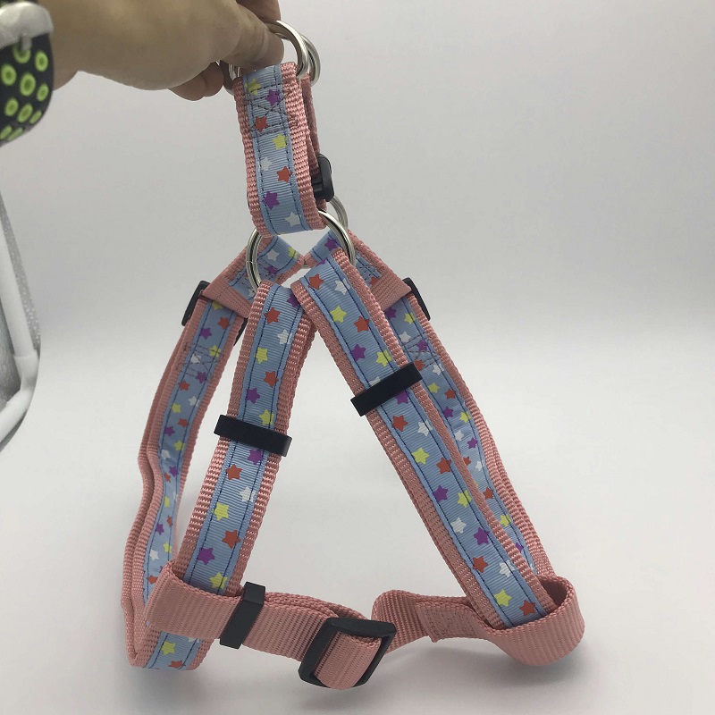 Husdjur små hundselar nylonmönster tygsele xs/s/l hållbar stark sele för stora medelstora små hundar chihuahua  hy060: Pentagram mönster / S 1.5 cm 30-50cm