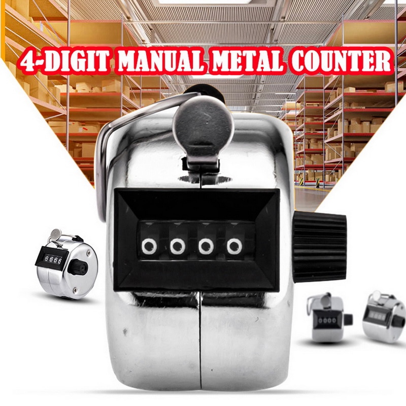Brand Portable Hand Held 4 Digits Counter/ Silver Manual Scientific Counting