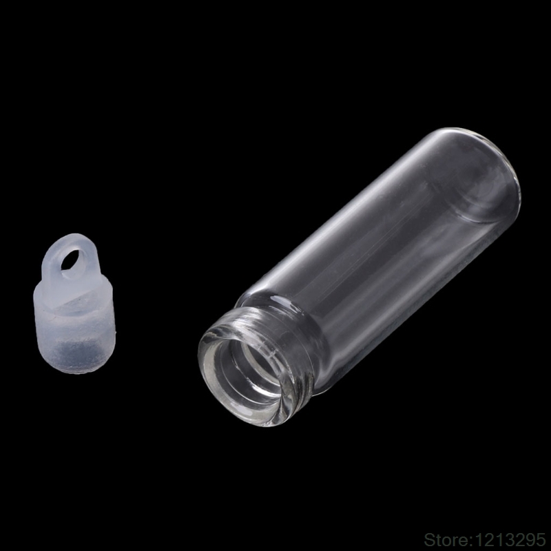 10Pcs 2ml Glass Plastic Stopper Bottle Wishing Bottles Vials DIY Wedding Party
