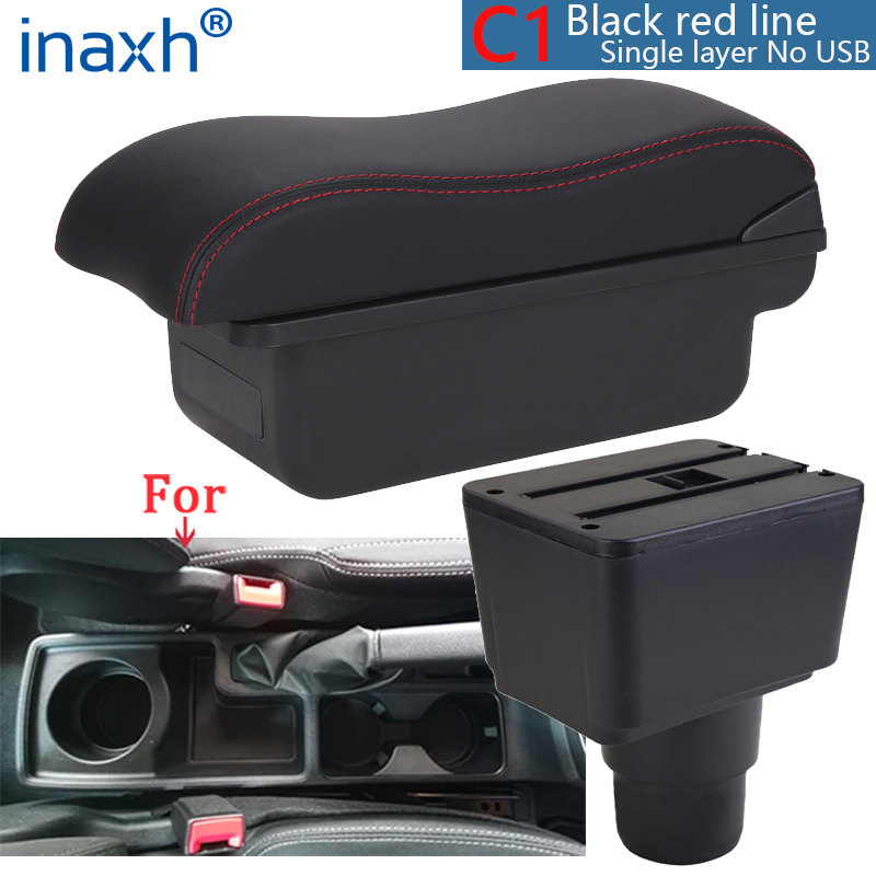 Voor FORD EcoSport Armsteun Doos -2024 Voor Ford EcoSport Auto Armsteun Opbergdoos Arm Auto Accessoires Retrofit onderdelen interieur: Black