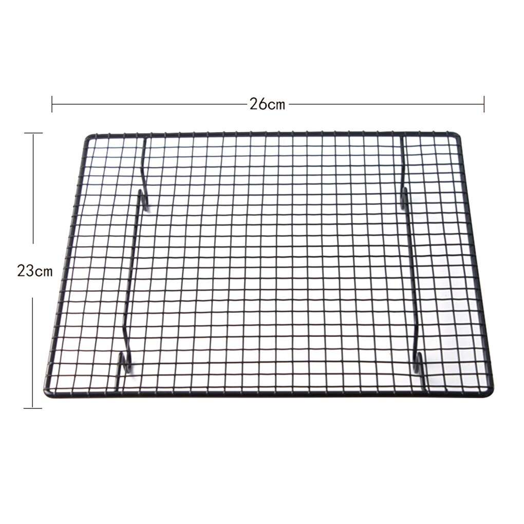 Carbon Steel Wire Grid Cool Rack BBQ Cake Cooling Shelf Safe Oven Kitchen Baking Tools