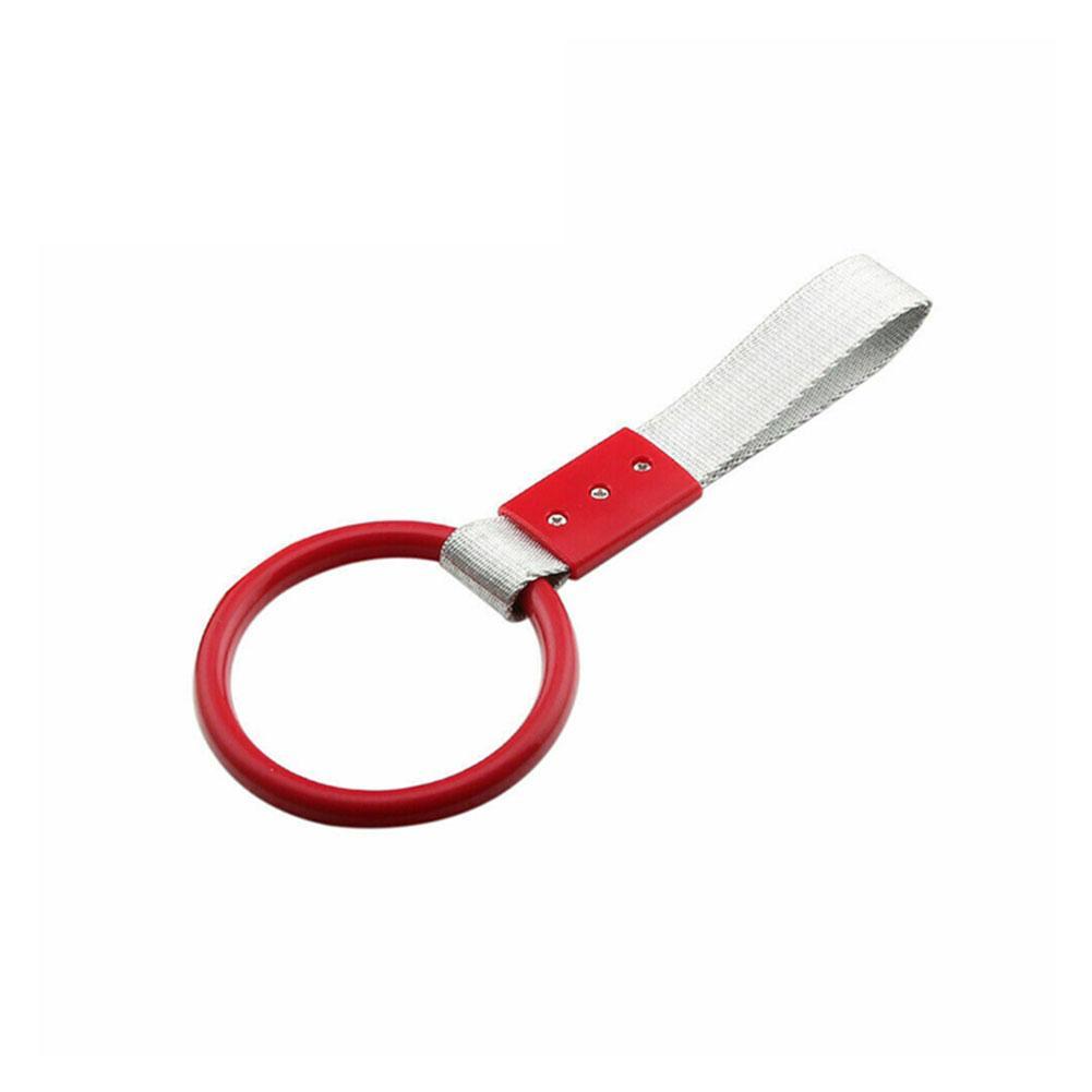 Round Car Interior Pull Ring Car Rear Bumper Warning Loop JDM TSURIKAWA RING Subway Train Bus Handle Strap Charm Drift: Red