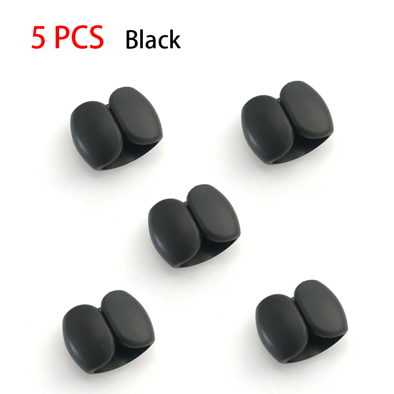 Cable Organizer Data Cable Storage Buckle Protection Rope Card Power Entanglement Headphone Cable collection: 5PCS Black