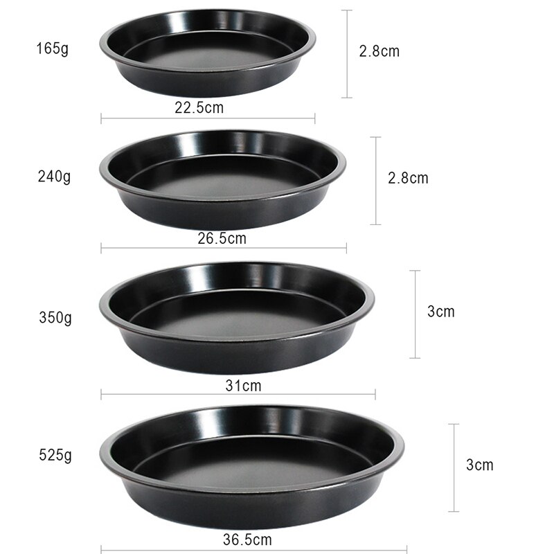 FEBWIND Round Deep Frying Pan for Pancakes Non-stick Pizza Pie Pan Carbon Steel Thick Baking Pan Baking Tray Cake Dish 044