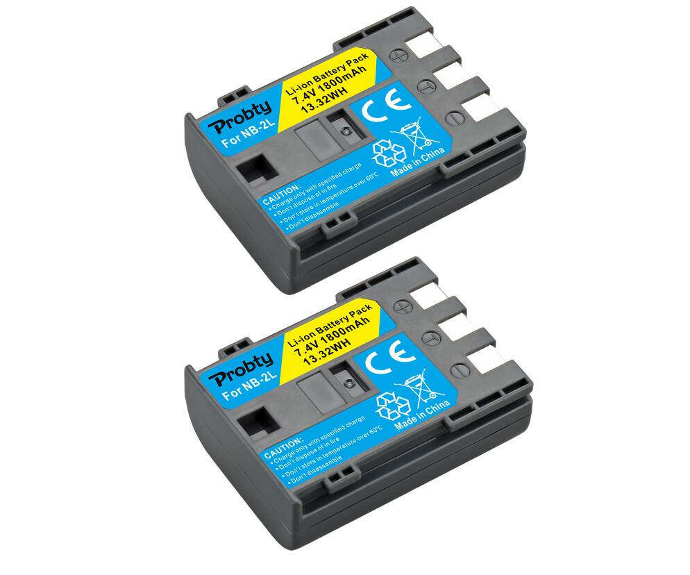1800mAh NB-2L NB2L NB-2LH NB 2LH NB2LH Digital Camera Battery For Canon Rebel XT XTi 350D 400D G9 G7 S80 S70S30 L10: 2 Pcs Battery