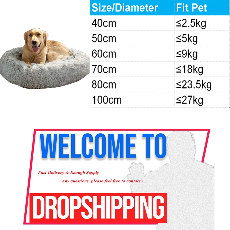 Lits de chien calmant confortable pour les grands petits chiens moyens chiot Labrador étonnamment chat guimauve lit lavable en peluche lit pour animaux de compagnie