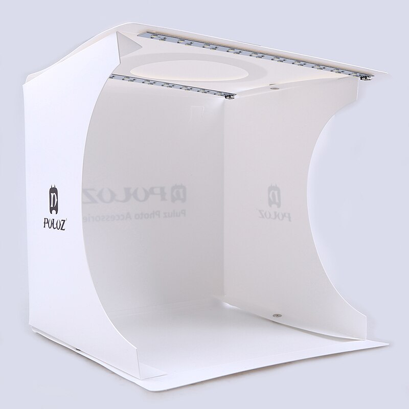 1Pc Folding Lightbox Double LED Light Soft Box Photography Photo Studio Softbox Photo Background Kit Accessories White