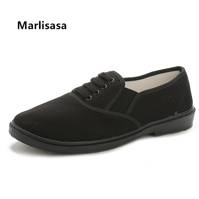 Hanne svart komfortable Plus størrelse slip på loafers herre kule svarte anti-skli arbeidsloafers herre retro komfortable sko  g2192