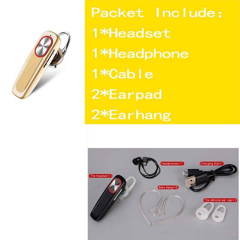 Bluetooth Headset Draadloze Oortelefoon Handsfree Hoofdtelefoon Mini Draadloze Hoofdtelefoon Oordopjes Met Mic Oortelefoon Voor Xiaomi: golden