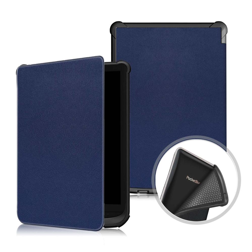 Slim Magnetic cover case for Pocketbook 616/627/632/606/628/633 colour funda cover for PocketBook Touch Lux 4 5 Basic Lux 2 Case: PKB627-TPU-Darkblue