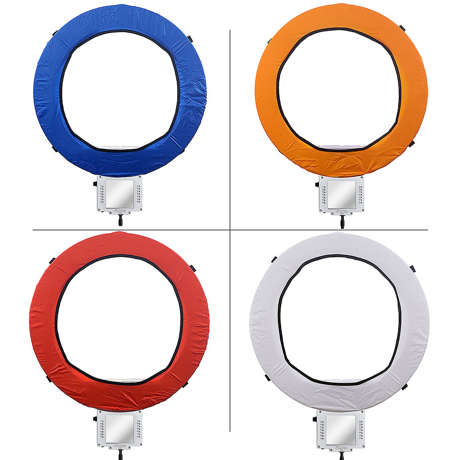 Gosear 4 pièces pliable Softbox diffuseur Kit de tissu pour 18 pouces anneau lumière Ringlight beauté Portrait remplir lumière produit photographie