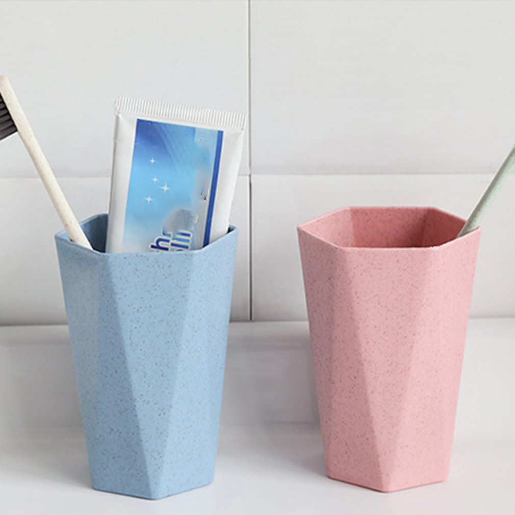Wheat Straw Rhombus Cup Brushing Cup Mouth Cup Household Couple Toothbrush Cup Maixiang Washing Cup
