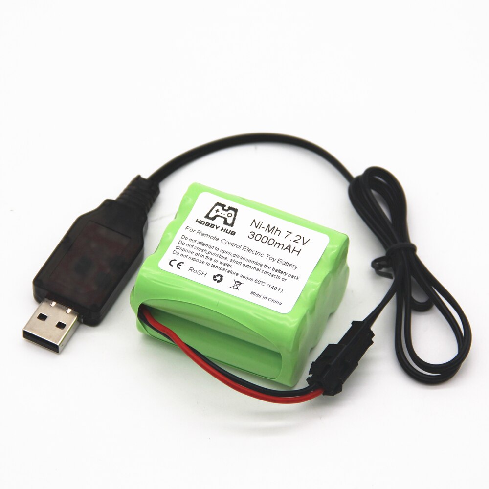 Ni -mh 3000 mah 7.2v aa oppladbart batteri til rc bil telerobot båt tank leketøy verktøy modell 7.2 v 3000 mah elektriske leker nimh