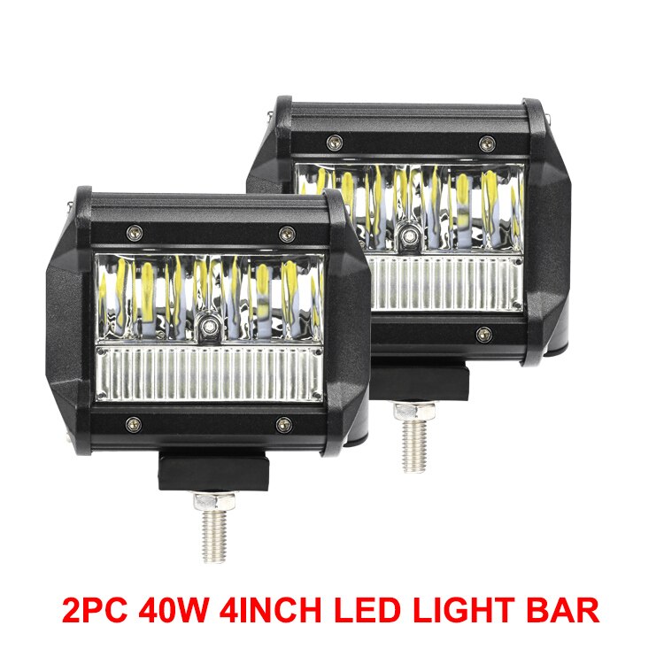 Nlpearl 12v 24v 4 ~ 20 inch led-balk offroad spot flood beam led-lichtbalk voor auto, vrachtwagen, boot, tractor 4 x 4 atv barra led-werklamp: 2pc 4 inch 40w