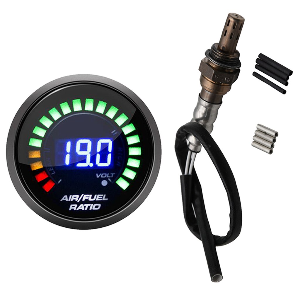 52Mm Air Fuel Ratio Gauge Digitale Pijl Display Met Lambda Sonde Zuurstof O2 Sensor High-End Auto Gauge fit Voor 12V Auto 234-4209: Gauge with Sensor