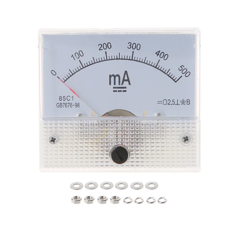 M6CF 85C1 Ammeter DC Analog Current Meter Panel Mechanical Pointer Type 1/2/3/30/50/100A 50/100/200/500mA