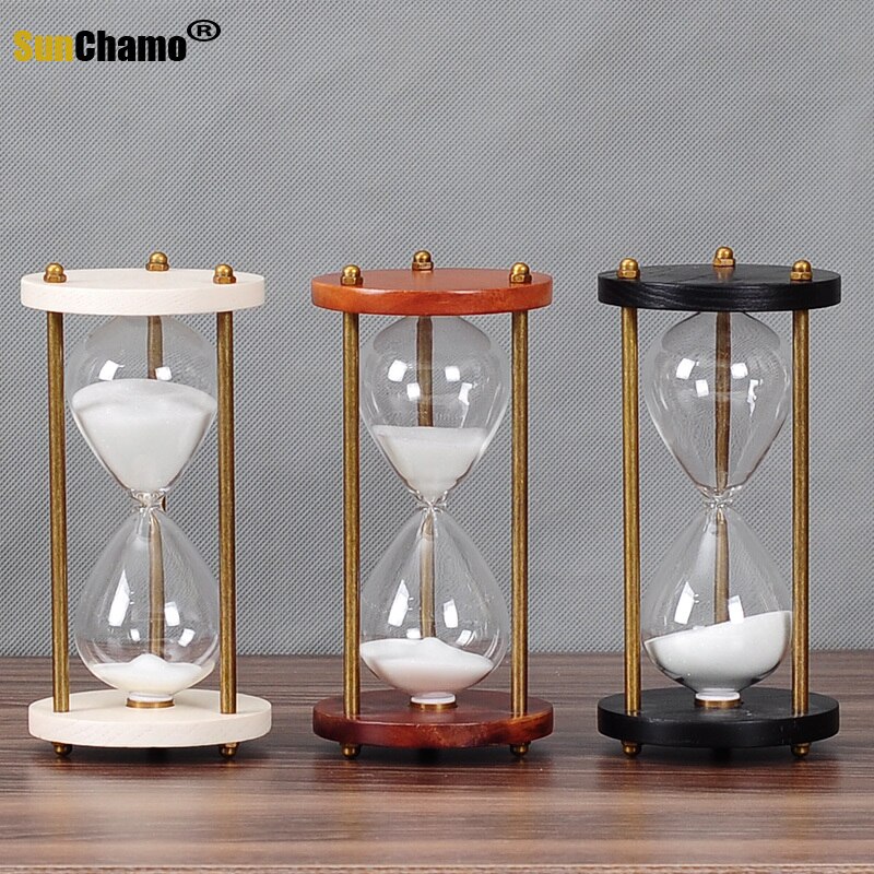 Solid Wood Time Hourglass Timer 30 Minutes Home Living Room Decorations Birthday Accessories Crafts Sand Clock