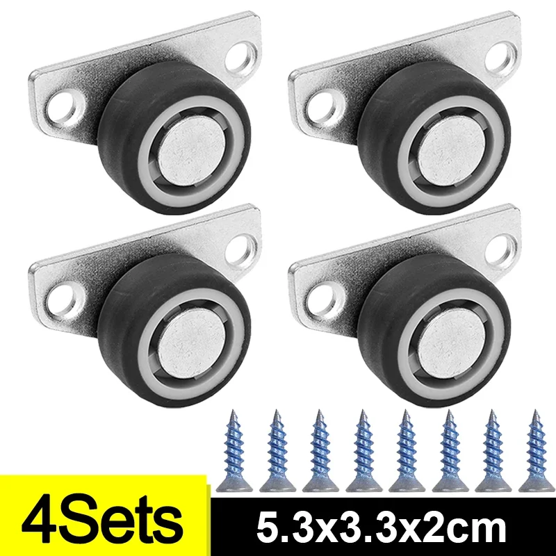 12-1pcs Side Mount Caster Wheels Mini Silent Rubber Furniture Castors Directional Cartwheels For Trolley Drawer Kitchen Cabinet: Red