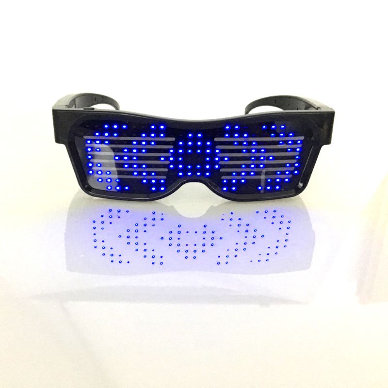 Smart Bluetooth LED Glasses Flashing Sunglasses Mobile Phone APP Connection Wireless Dynamic Pattern Eyewear