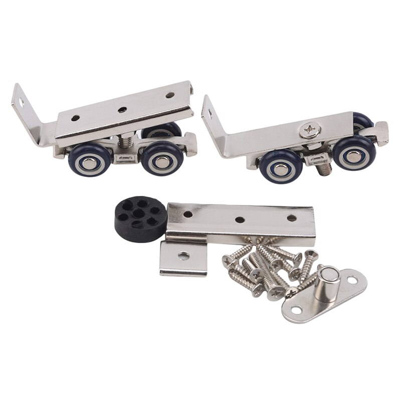 Deur Opknoping Ronde Glazen Hardware Katrol Opknoping Mute Rail Wiel Balkon Schuifdeuren Kast