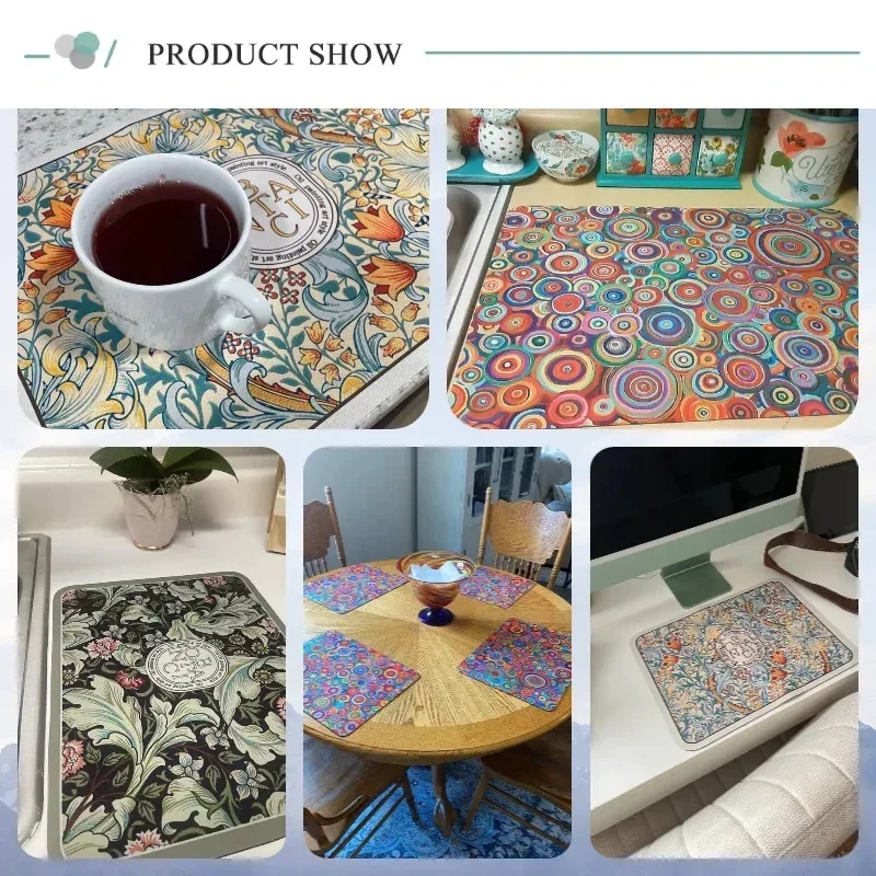 Vajilla súper absorbente de Hip-hop, tapete de secado de platos, alfombra antideslizante para botella de cocina, hervidor de lujo, herramienta de encimera