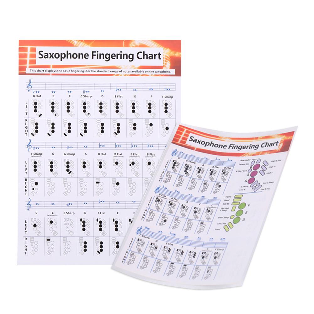Saxophon Grifftabelle Langlebig Beschichteten Papier Musik Akkorde Poster Für Lehrer Studenten Beschichtet Papier Saxophon Akkord Diagramm
