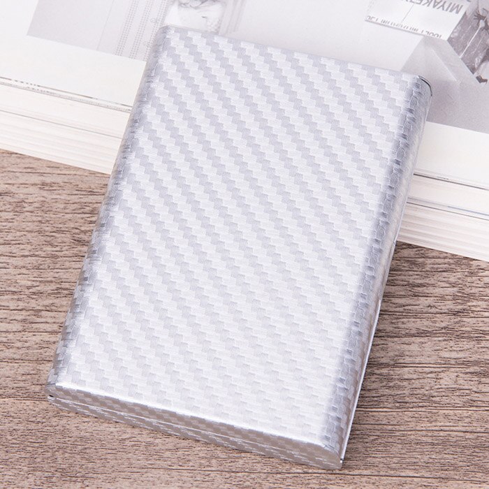 Card Holder Super Light Carbon Fiber Name ID Credit Card Holder Business Card Case Organizer For Men: Style A-Silver