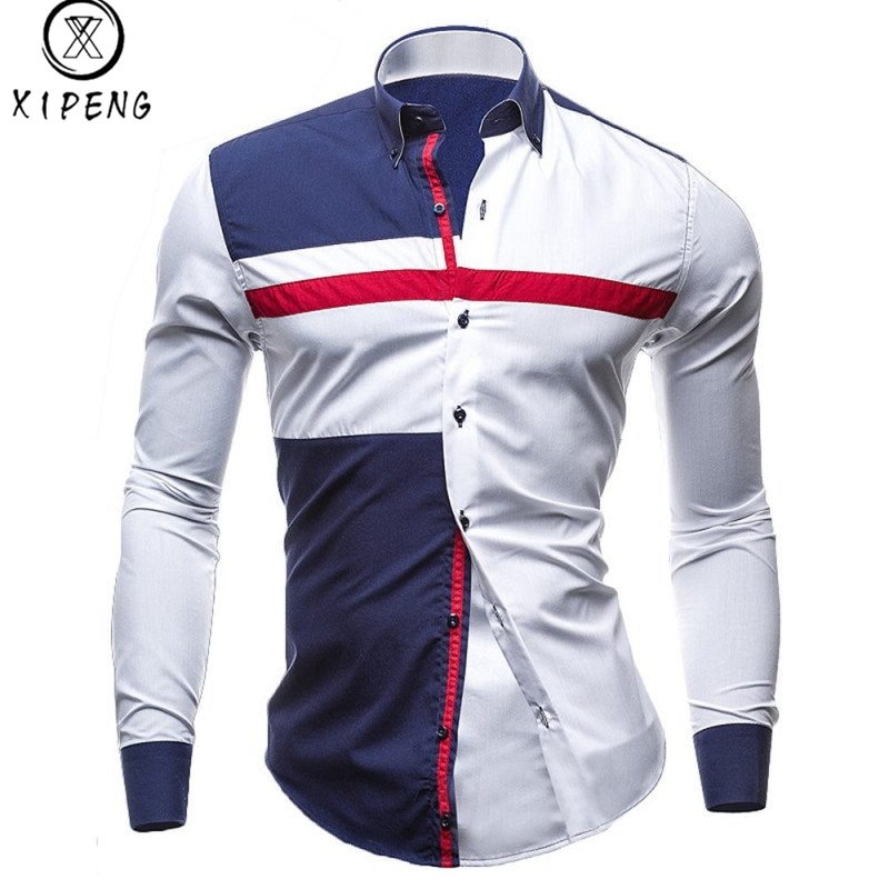 Xipeng camisa casual masculina, camisa ultrafina manga comprida, roupa masculina m-XXL