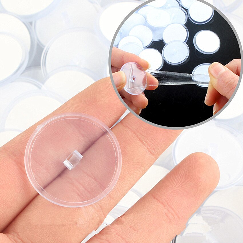 POP Display Sign Poster Hanging Holder Plastic Clear Round Base 2cm 3cm With Strong Adhesive Tape Sticker Stand In Store 100pcs