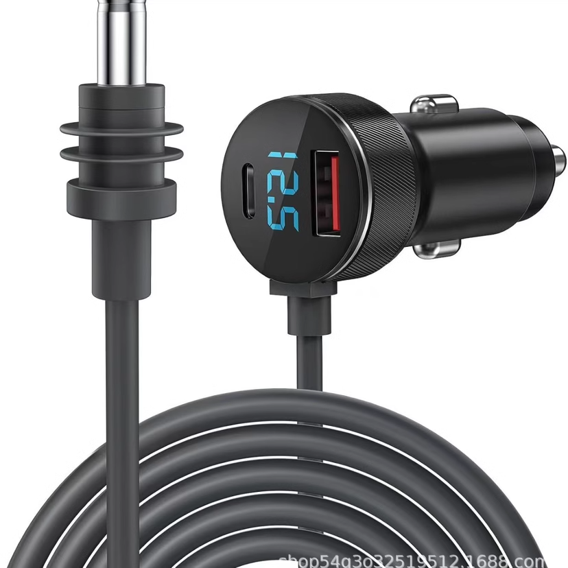 Für Starlink Mini-Stromkabel, 2 m/3 m, 12 V-24 V, Cigarrete-Feuerzeug-Adapter auf DC-Stromkabel mit USB-Typ-C-Anschluss und Voltmeter: UK Stecker
