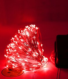Solarne lampki świąteczne na sznurku 12m 100LED / 5M 50 LED wodoodporna zewnętrzna girlanda lampa solarna boże narodzenie do dekoracji ogrodu: Red / 22M 200LEDS