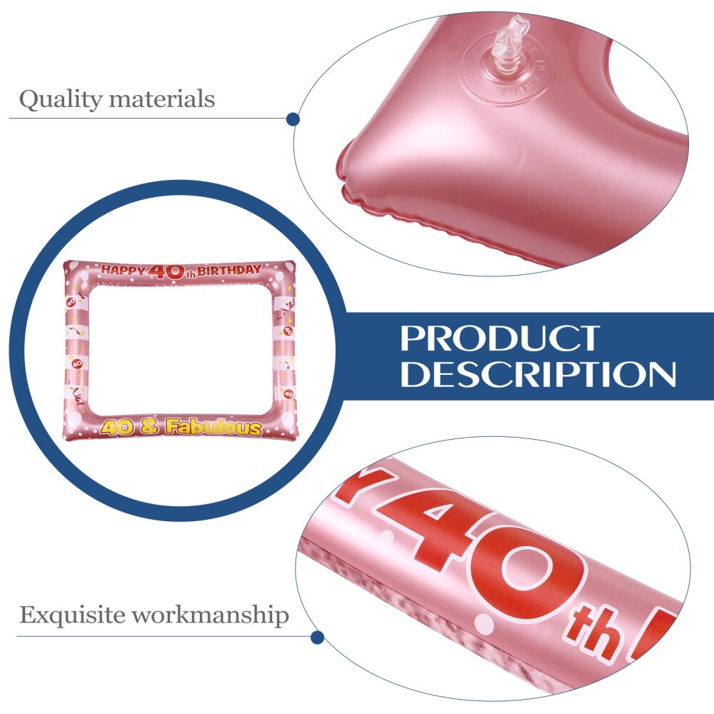 1 Pc Birthday Inflatable Photo Frame PVC Party Photo Props Supply for Age 18