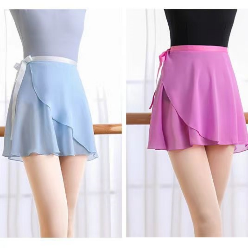 Adulte mousseline de soie ballet tutu danse jupe femmes filles gymnastique jupe portefeuille formation ballet jupes falskirts ballet ballet danse fa