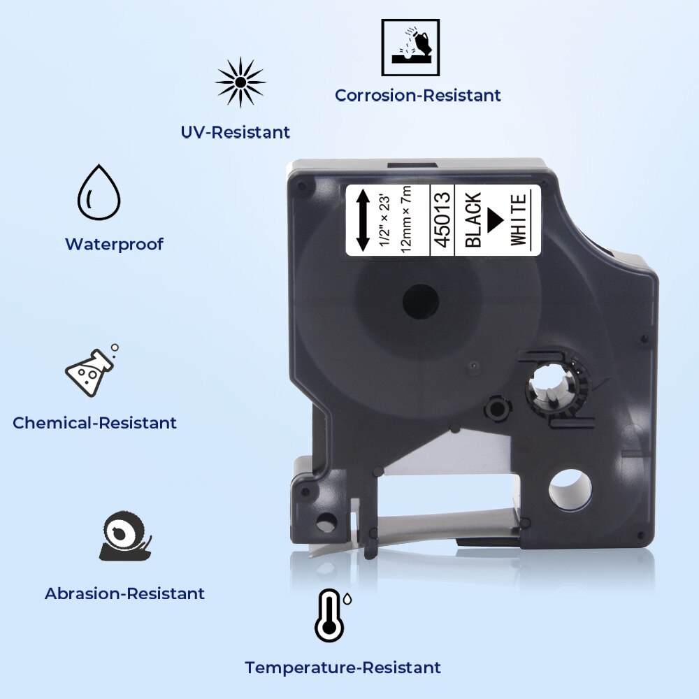 3 couleurs bande 12mm pour DYMO D1 bande 45022 45023 45024 étiquette bande Cassette pour DYMO LabelManager 160 280 Label Maker Rhino 4200