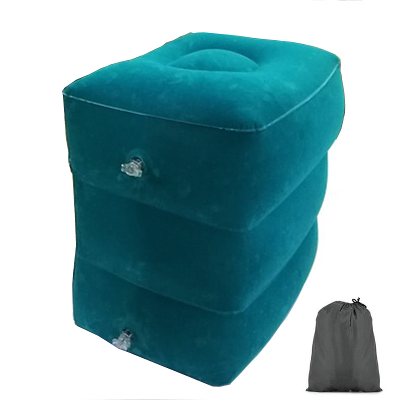 Oreiller de voyage gonflable Portable, repose tête et cou, oreiller de vol pour avion, voiture, Bus, Train, bureau, sieste, coussin de soutien du dos: Peacock Blue Pillow