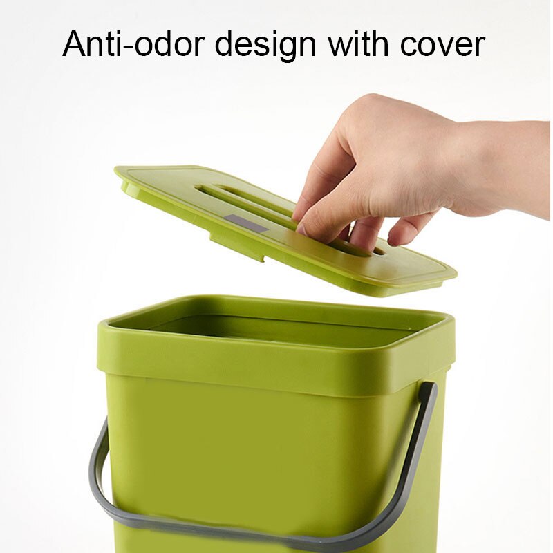 Ho Kitchen Hanging Open Cover Waste Bucket Household Living Room Bedroom Wall Hanging Portable Rectangular Trash Can SMR88