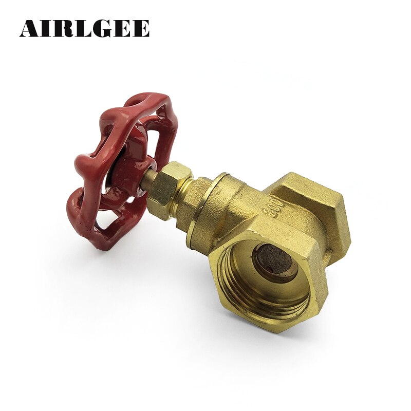 3/4 inch 25mm Diameter DN20 Brass Water Gate Valve Switch with Red Steel Handwheel