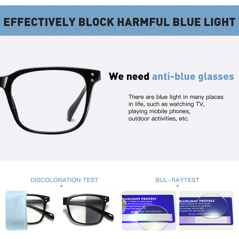 Lunettes de vue anti-lumière bleue aofly pour hommes et femmes, verres photochromiques, style vintage, carrées, pour jeux vidéo, pour ordinateur ,  uv400