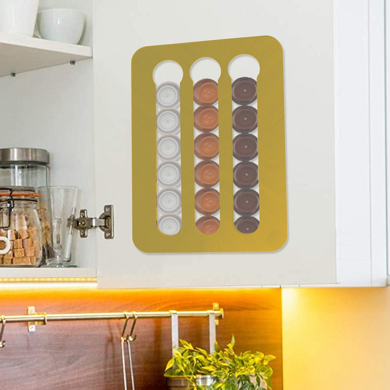 Koffie Capsule Houder Stander Voor Dolc Gusto Capsule Opbergrek Muur Opslag Beugel Kan Tegemoet 18: gold