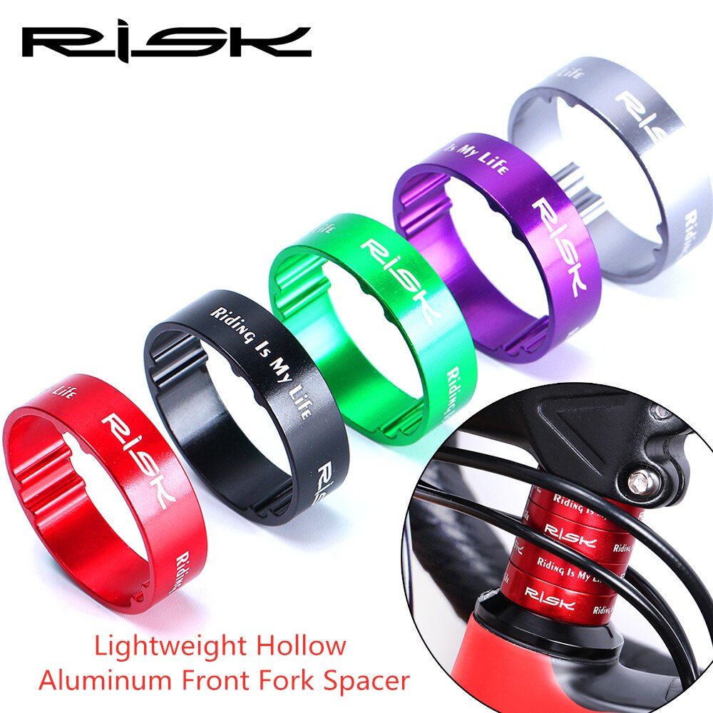 Risiko 5/10mm justering aluminiumslegering cykel cykelgaffel spændeskive headset afstandsstykker hæve styr ring cykel tilbehør