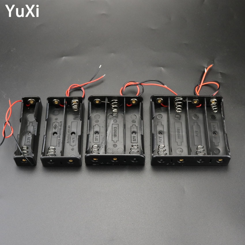 1x2x3x4x18650 boîtier de stockage de batterie 1 - 4 fente façon bricolage Batteries Clip de fixation conteneur compartiment de batterie avec fil de plomb