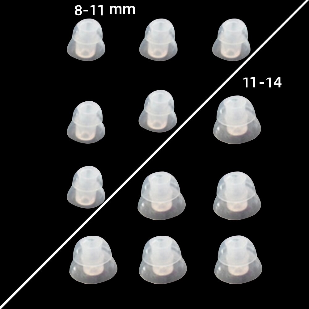 Universal aparelho auditivo plug orelha ponta cúpula tubo de som mais tamanho para a marca bolso aparelhos auditivos bte aparelho auditivo transporte da gota: 2 Layers Domes 6Per