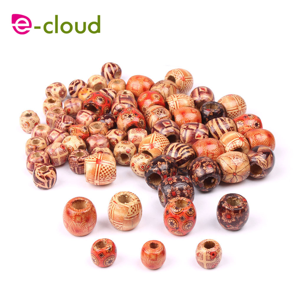 12-17Mm 100Pcs Dreadlock Kraal Houten Haar Kralen Voor Vlechten Haar Grote Gat Dreadlock Kraal/Ring voor Vlechten Haarverlenging