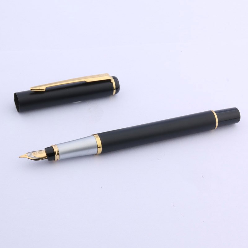 Baoer 801 Klassieke Pen Metal Black Rvs Golden M Vulpen Briefpapier Kantoor Schoolbenodigdheden: matte black