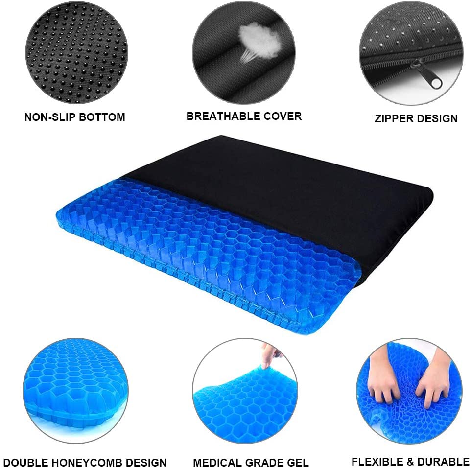 Atmungsaktive Arsch Kissen Gel Kissen Für Sitz Doppel-schicht Eis Pad Gel Pad Nicht-Rutsch Verschleiß-Beständig kühlung Auto sitzkissen