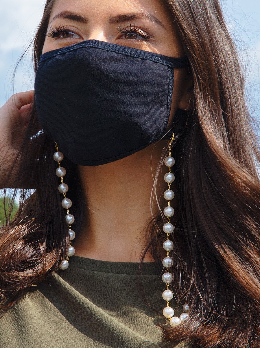 Cordón para mascarilla, COLLAR COLGANTE de perlas para cuello, gafas, cadena antipérdida, soporte multiusos
