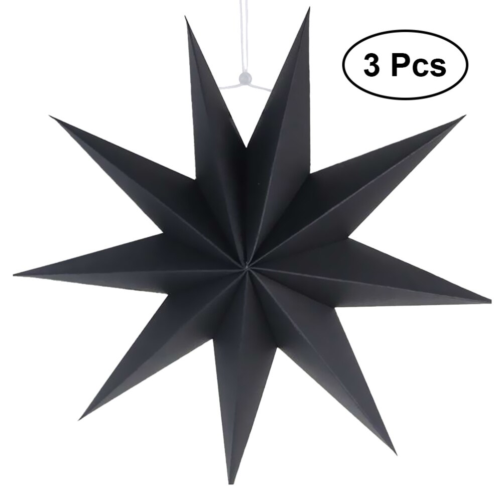 Paper Lamp Shade Star Lantern Lamp Accessory 30cm(Orange): Black