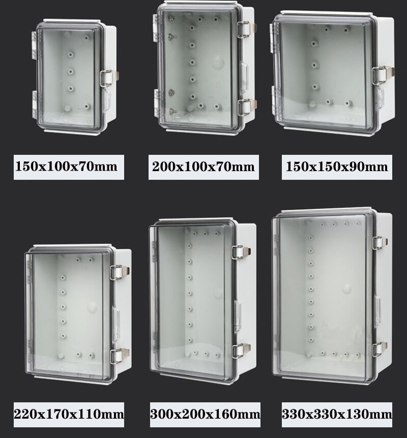Waterproof Electrical Junction Box With Hasp Outdoor Sealed Switch Power Plastic Enclosure Case Electrical Distribution boxes